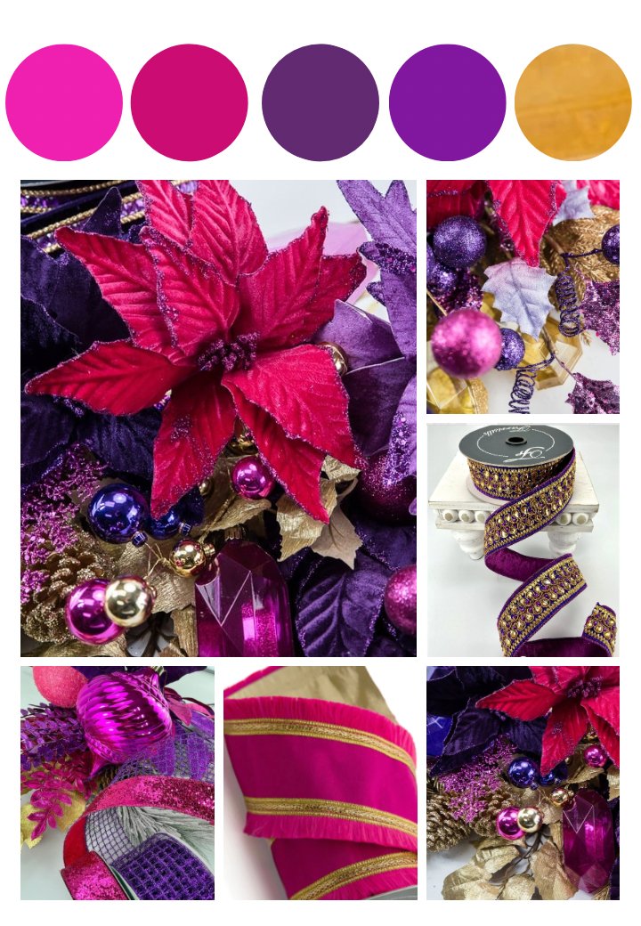 Purple Glitter Fern Spray - Greenery MarketWreath attachments86009PU