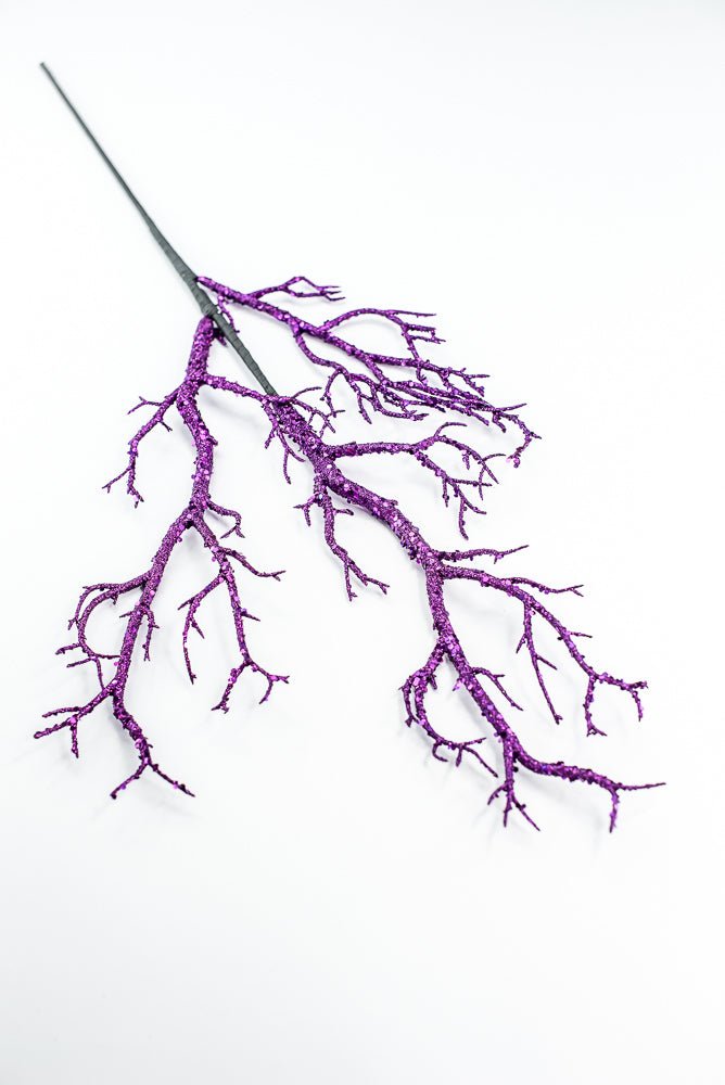 Purple Glitter Twig Spray - Greenery Market57266PU