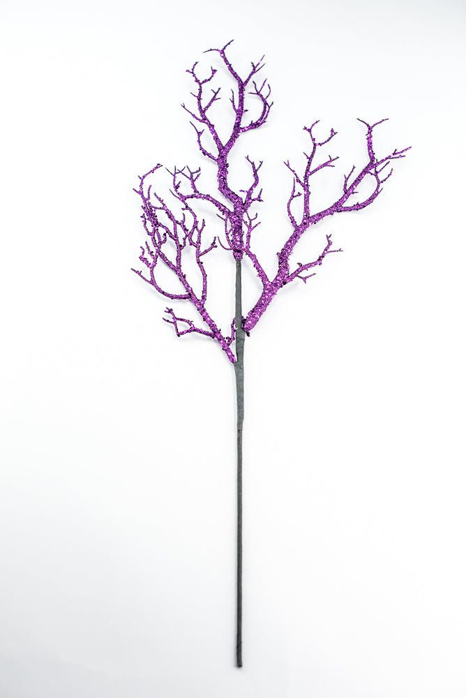 Purple Glitter Twig Spray - Greenery Market57266PU