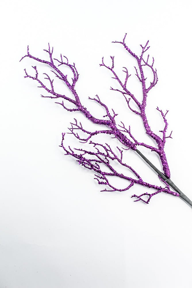 Purple Glitter Twig Spray - Greenery Market57266PU