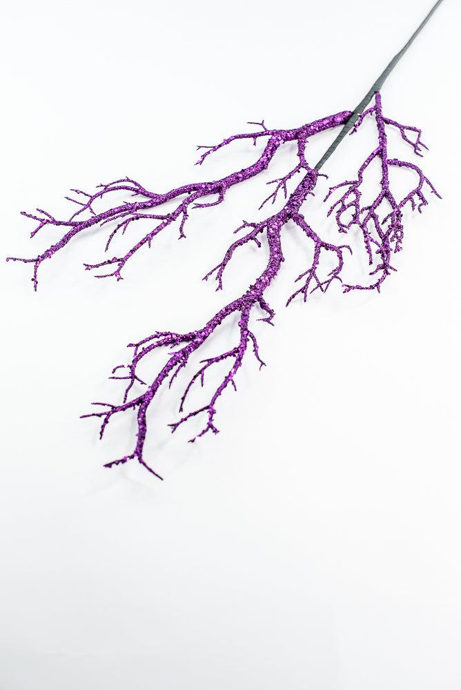 Purple Glitter Twig Spray - Greenery Market57266PU