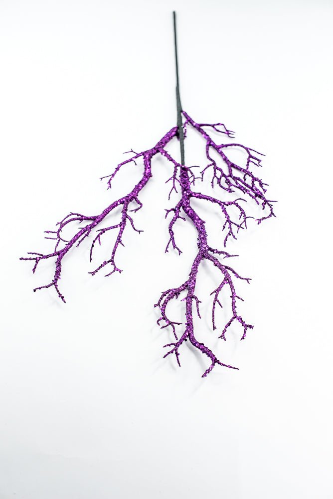 Purple Glitter Twig Spray - Greenery Market57266PU