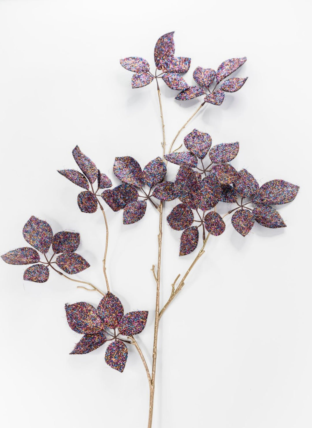 Purple Μetallic Schefflera Leaf Spray - 50.5" - Greenery MarketXFS069-PU