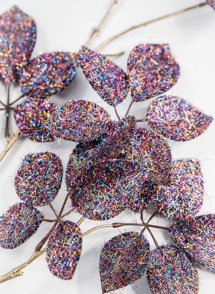 Purple Μetallic Schefflera Leaf Spray - 50.5" - Greenery MarketXFS069-PU