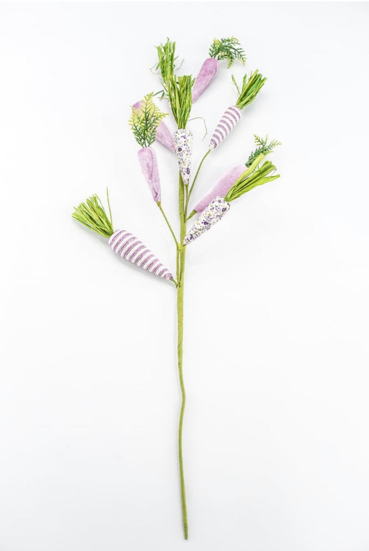 Purple Mixed Fabric Carrots Spray - 27" - Greenery Market65448-PU