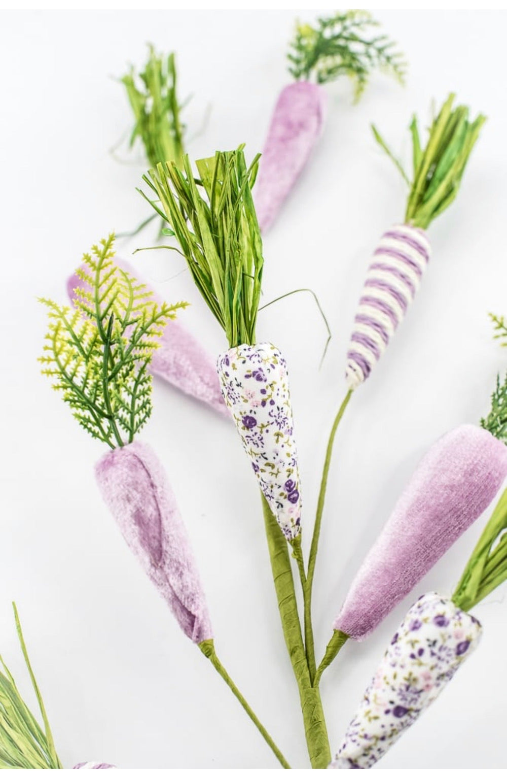 Purple Mixed Fabric Carrots Spray - 27" - Greenery Market65448-PU