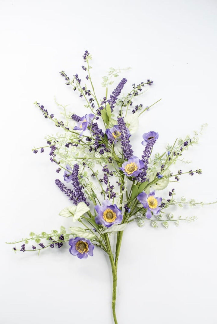 Purple Mixed Meadow Flowers Spray - 30.5" - Greenery Market40435-PU