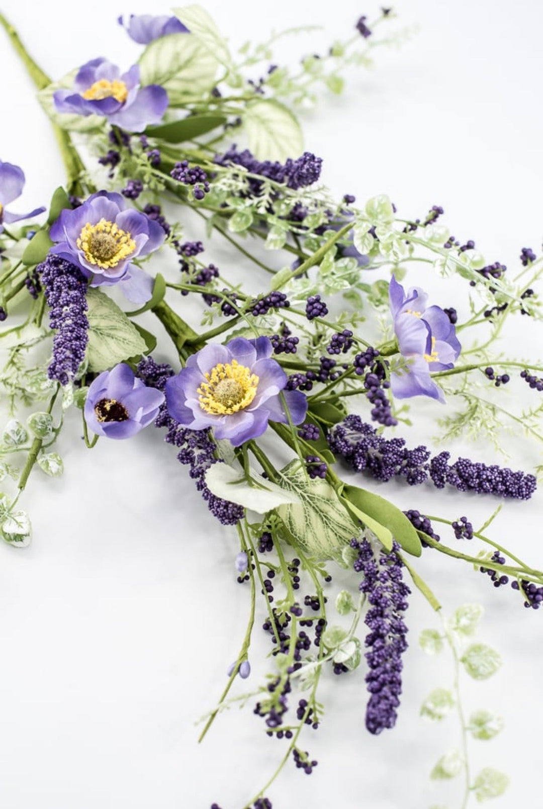 Purple Mixed Meadow Flowers Spray - 30.5" - Greenery Market40435-PU