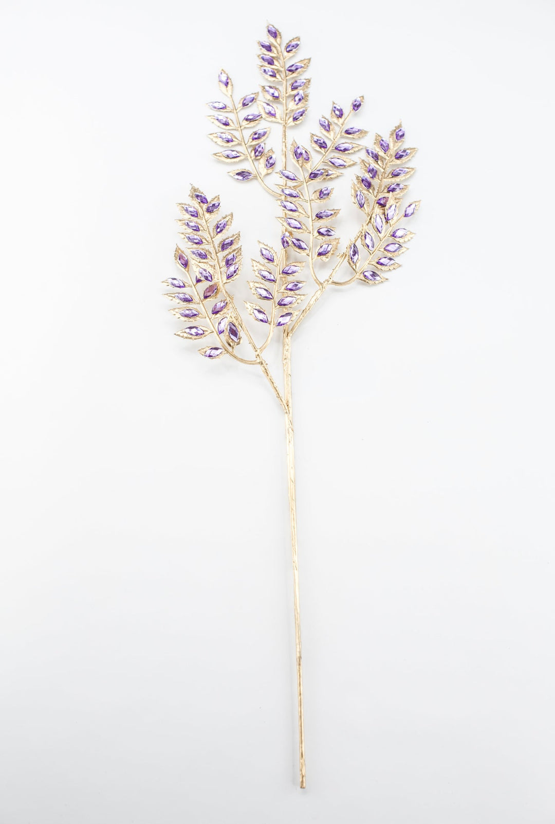 Purple Rhinestone Leaf Spray - 22.5" - Greenery MarketXAQ652-PU