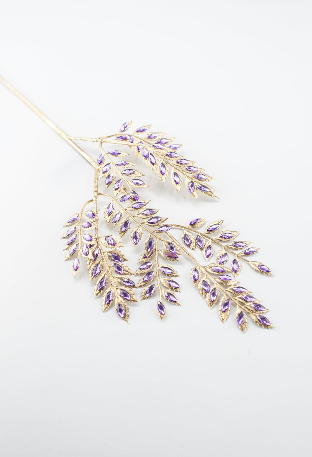 Purple Rhinestone Leaf Spray - 22.5" - Greenery MarketXAQ652-PU