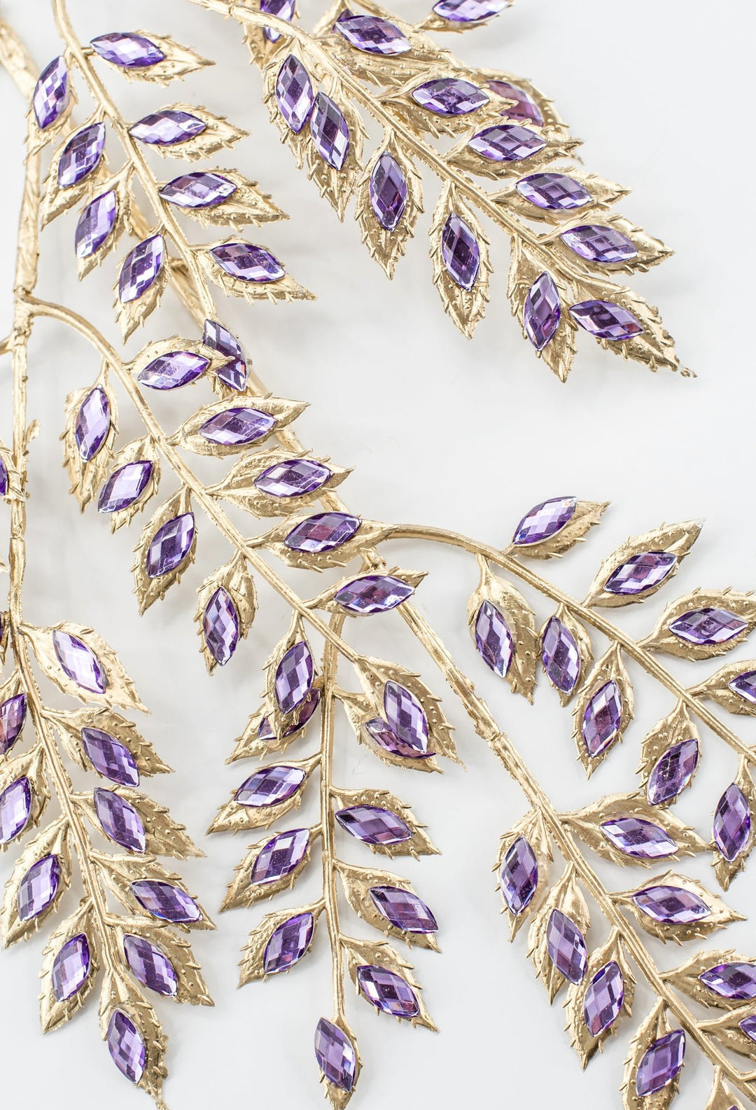 Purple Rhinestone Leaf Spray - 22.5" - Greenery MarketXAQ652-PU