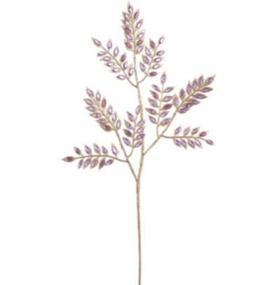 Purple Rhinestone Leaf Spray - 22.5" - Greenery MarketXAQ652-PU