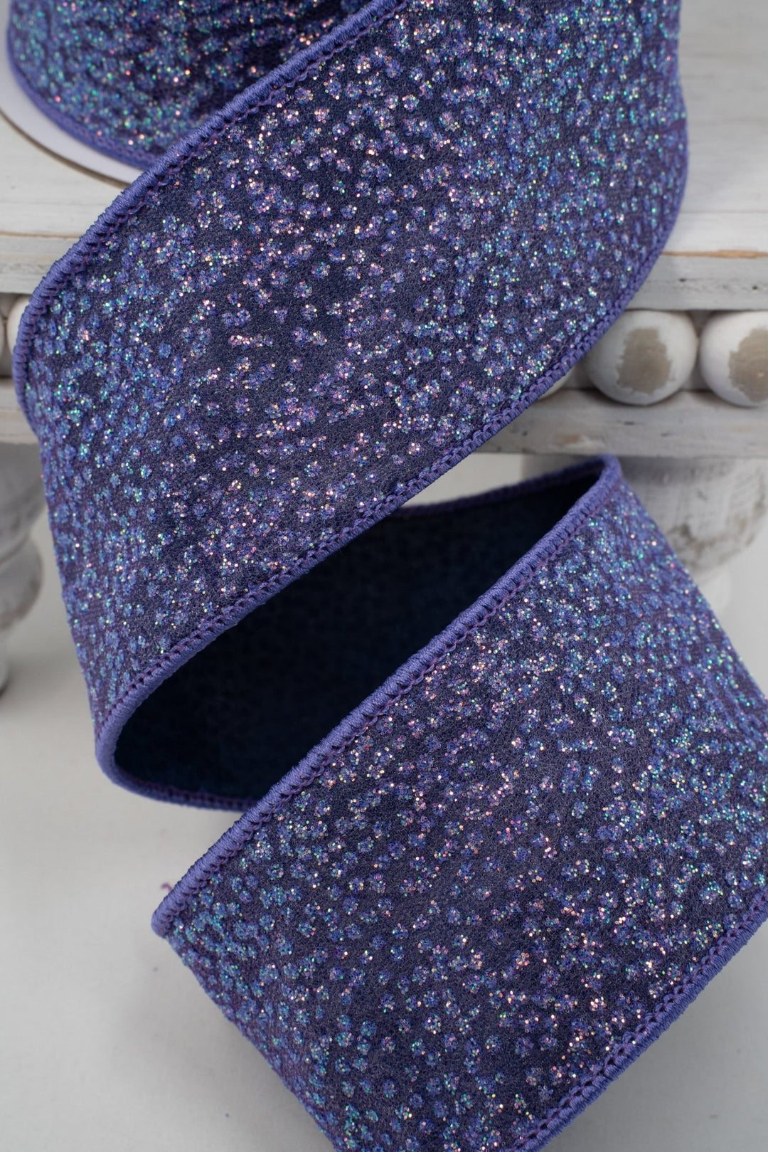 Purple Sparkle Wired Ribbon - 2.5" - Greenery Market25-600-12