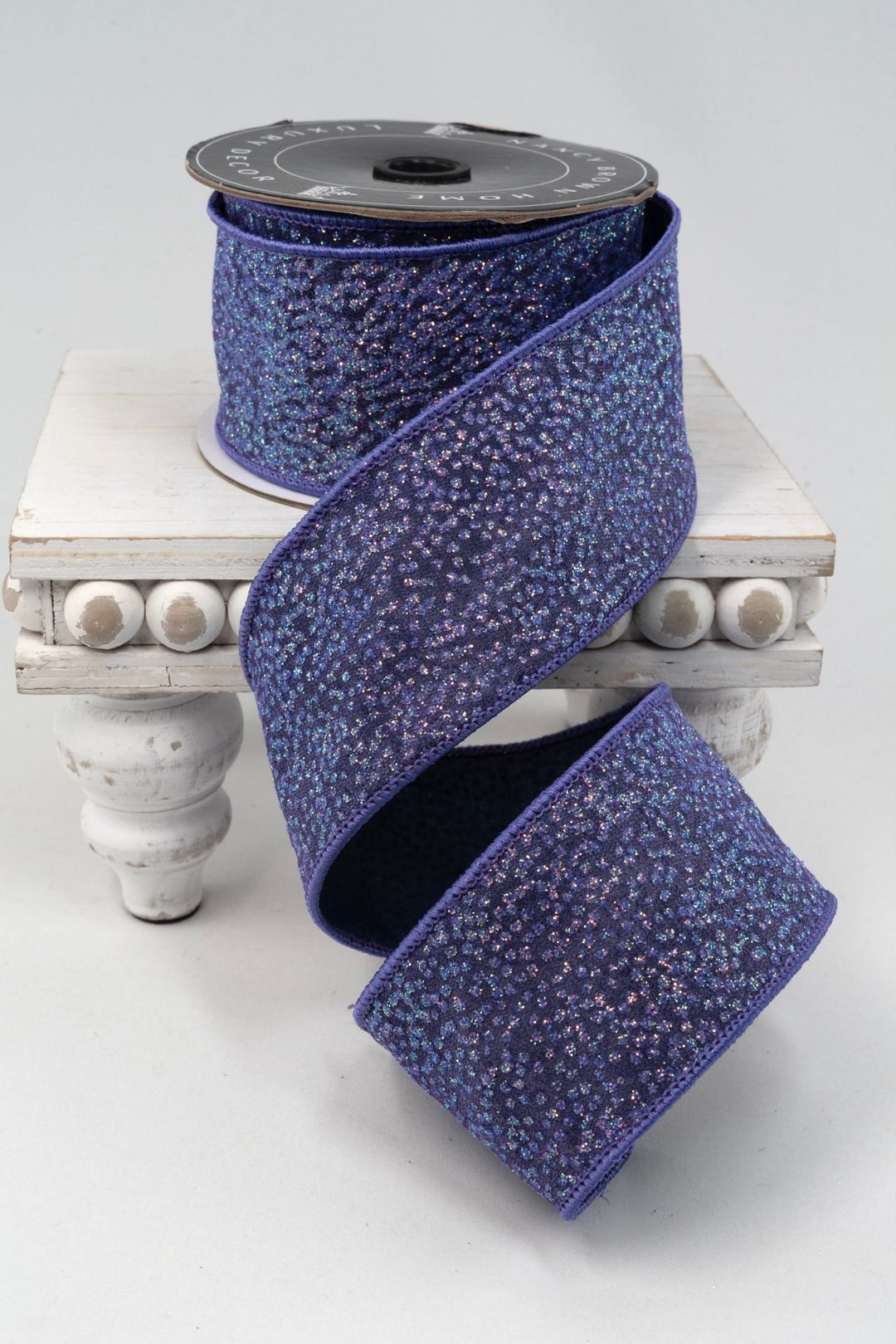 Purple Sparkle Wired Ribbon - 2.5" - Greenery Market25-600-12