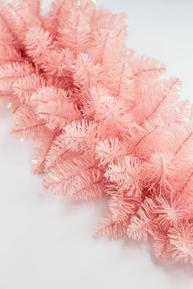 PVC Pink Pine Tinsel Teardrop Swag Base - 30" - Greenery MarketArtificial Flora85880-PK