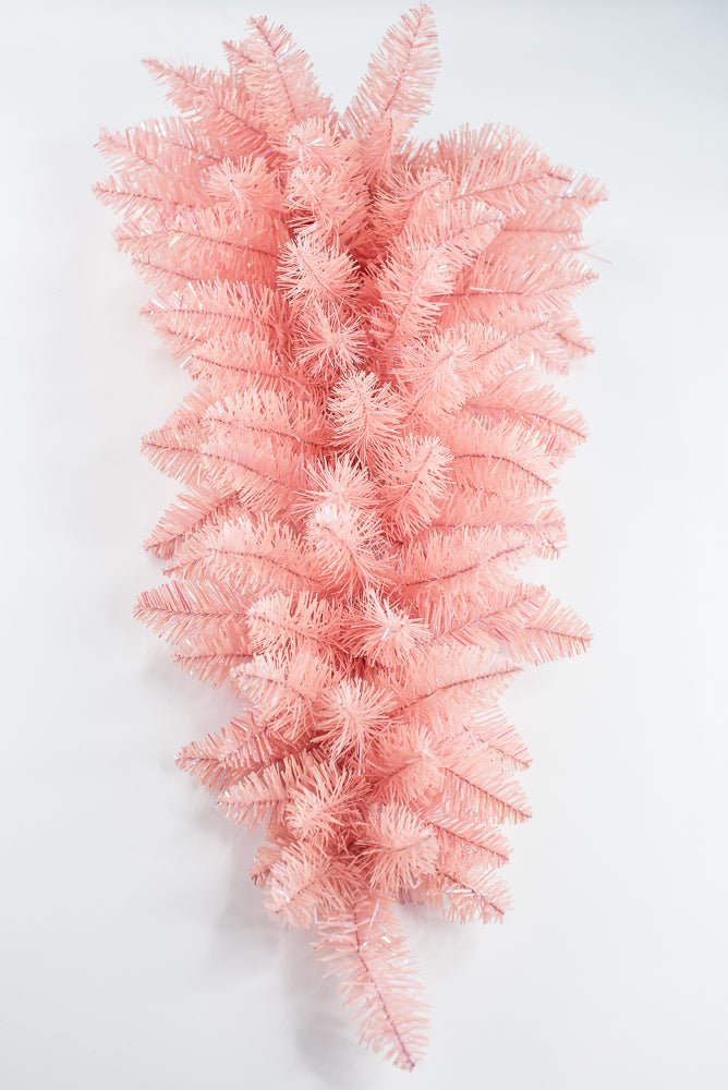 PVC Pink Pine Tinsel Teardrop Swag Base - 30" - Greenery MarketArtificial Flora85880-PK