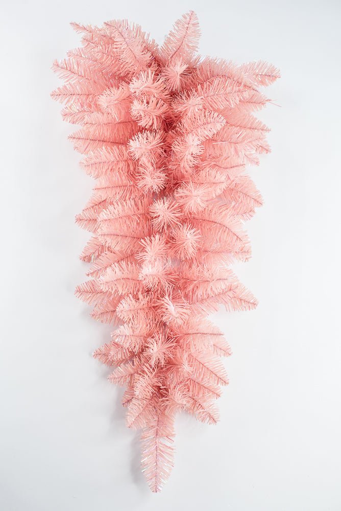 PVC Pink Pine Tinsel Teardrop Swag Base - 30" - Greenery MarketArtificial Flora85880-PK