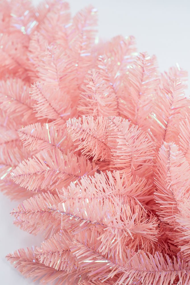 PVC Pink Pine Tinsel Teardrop Swag Base - 30" - Greenery MarketArtificial Flora85880-PK