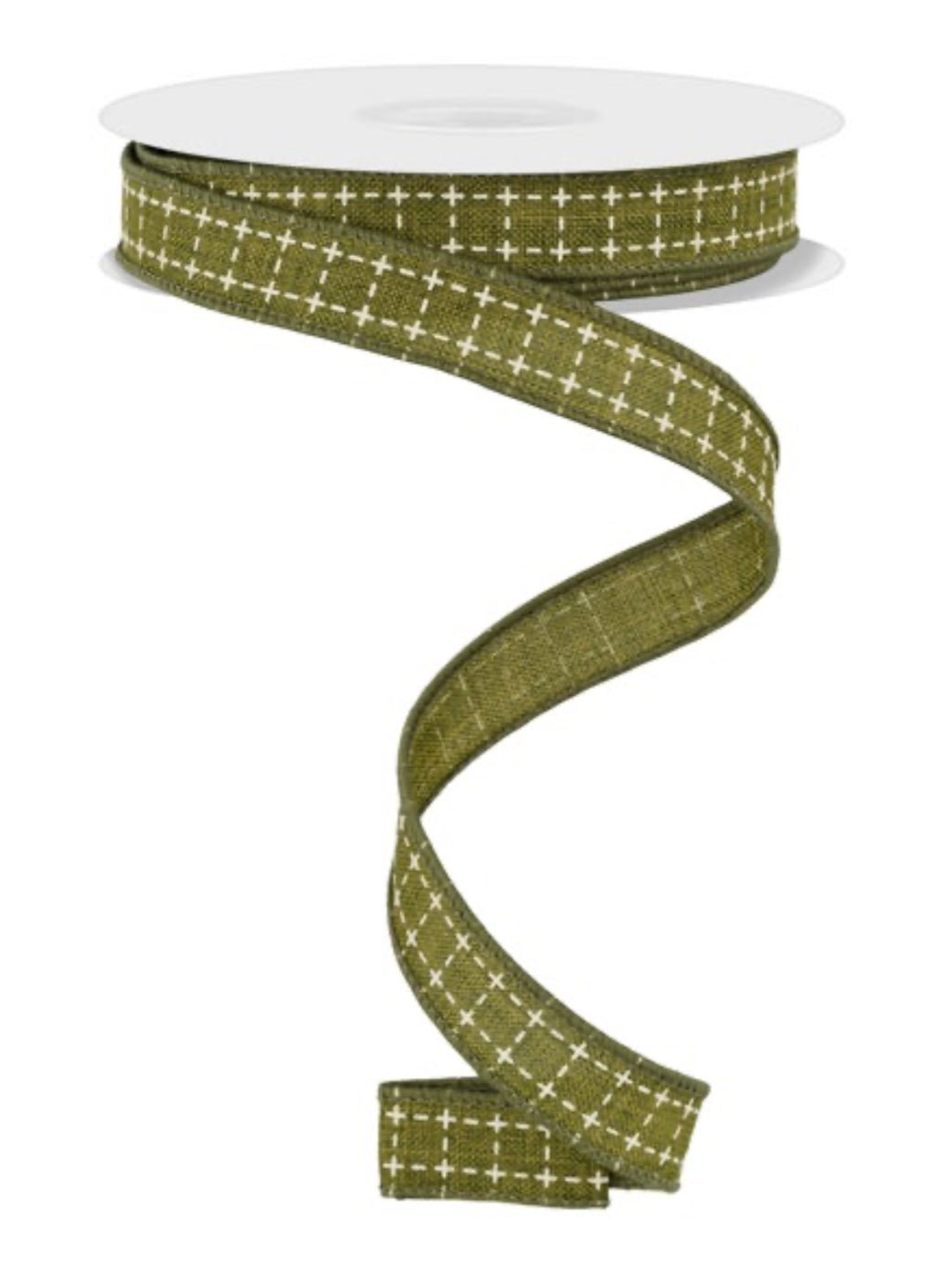 Raised stitch wired ribbon - moss - 5/8” - Greenery MarketWired ribbonRGF109136