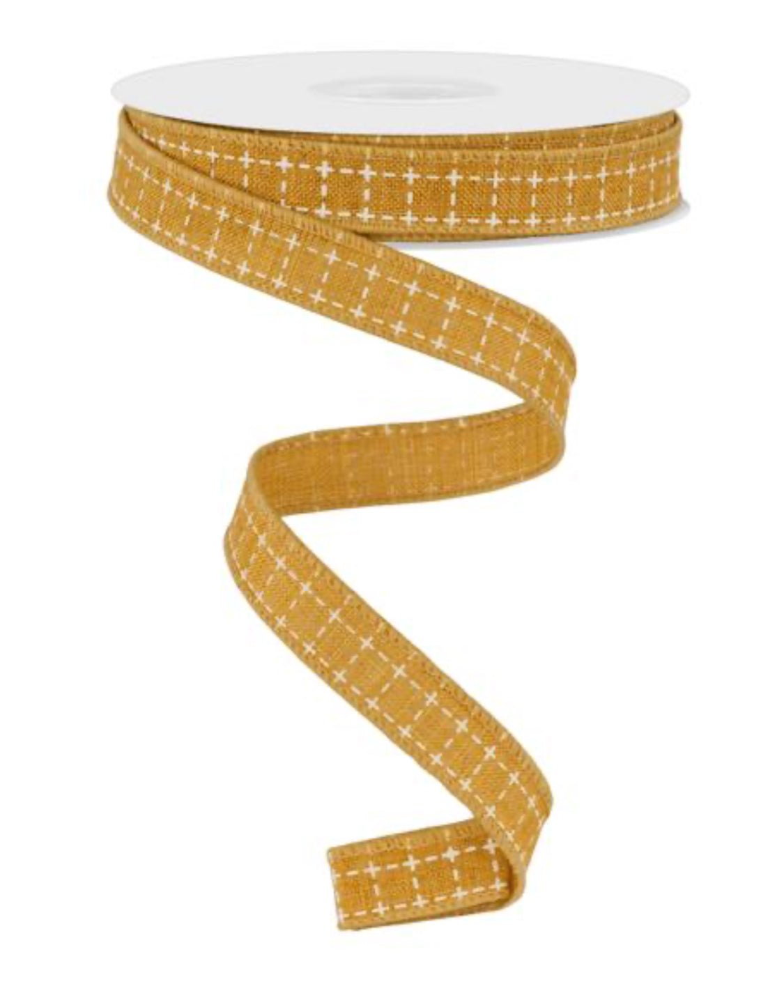 Raised stitch wired ribbon - mustard - 5/8” - Greenery MarketWired ribbonRGF10915W