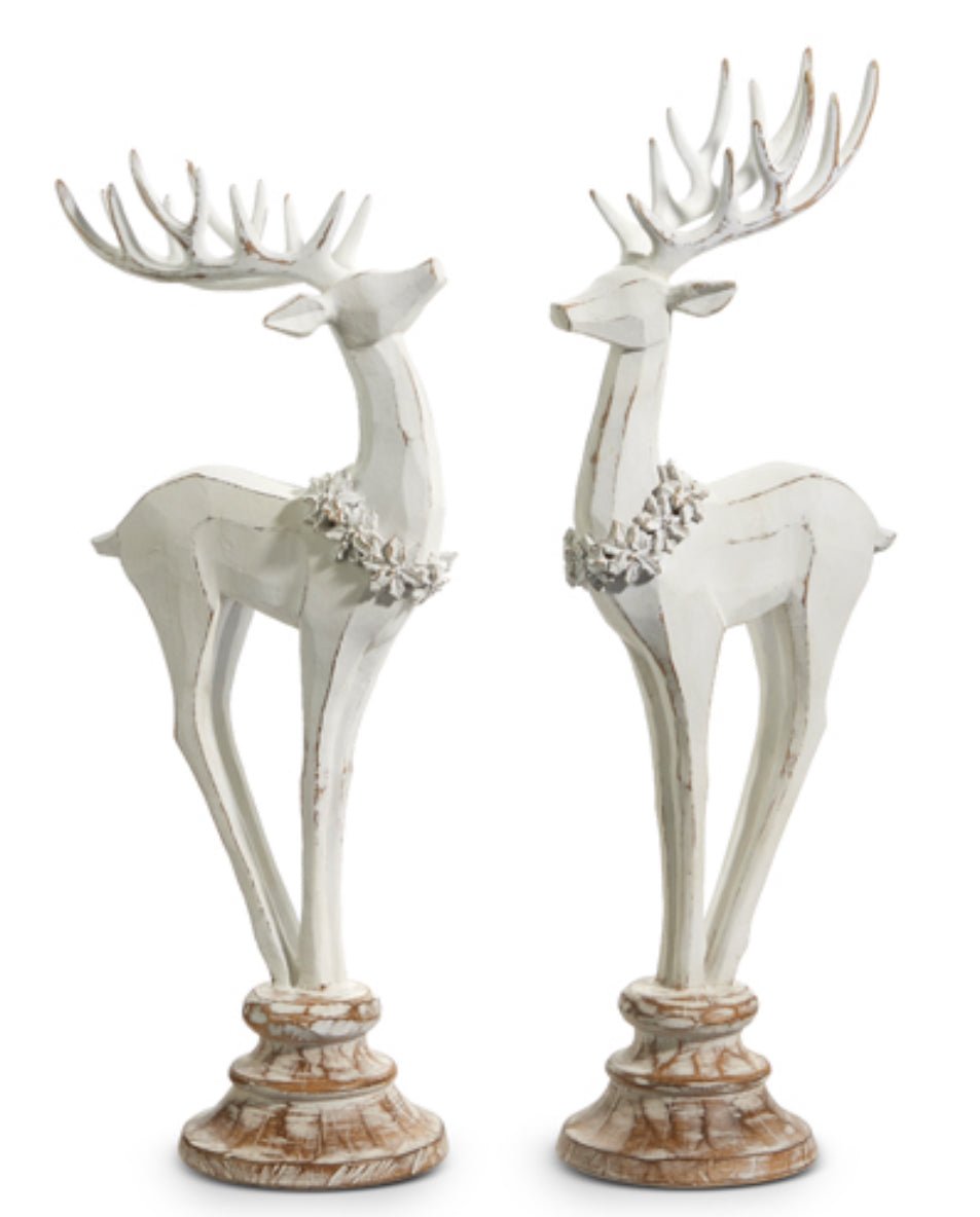 Raz 17” distressed reindeer on stands - Greenery Market4412102