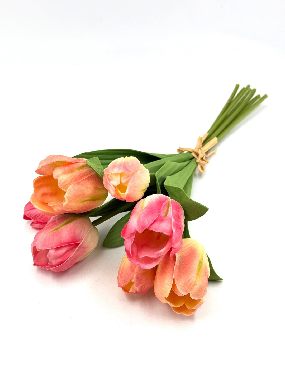 RAZ Coral & Pink Real Touch Tulip Bundle - 14" - Greenery MarketF4602028