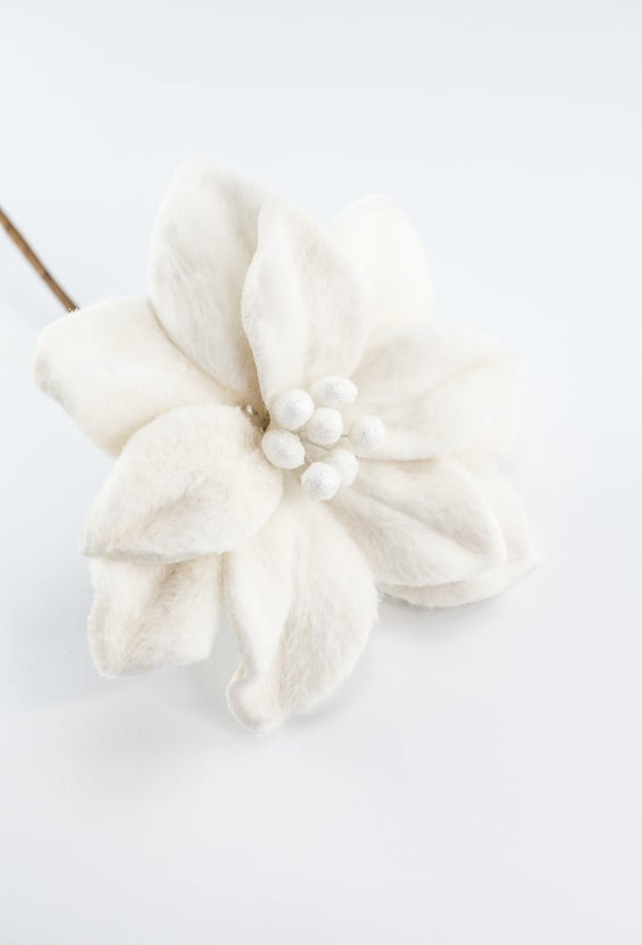 Raz, cream felt poinsettias stem - Greenery MarketF4406701