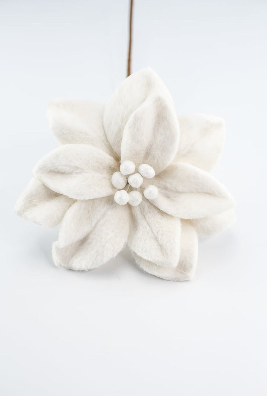 Raz, cream felt poinsettias stem - Greenery MarketF4406701
