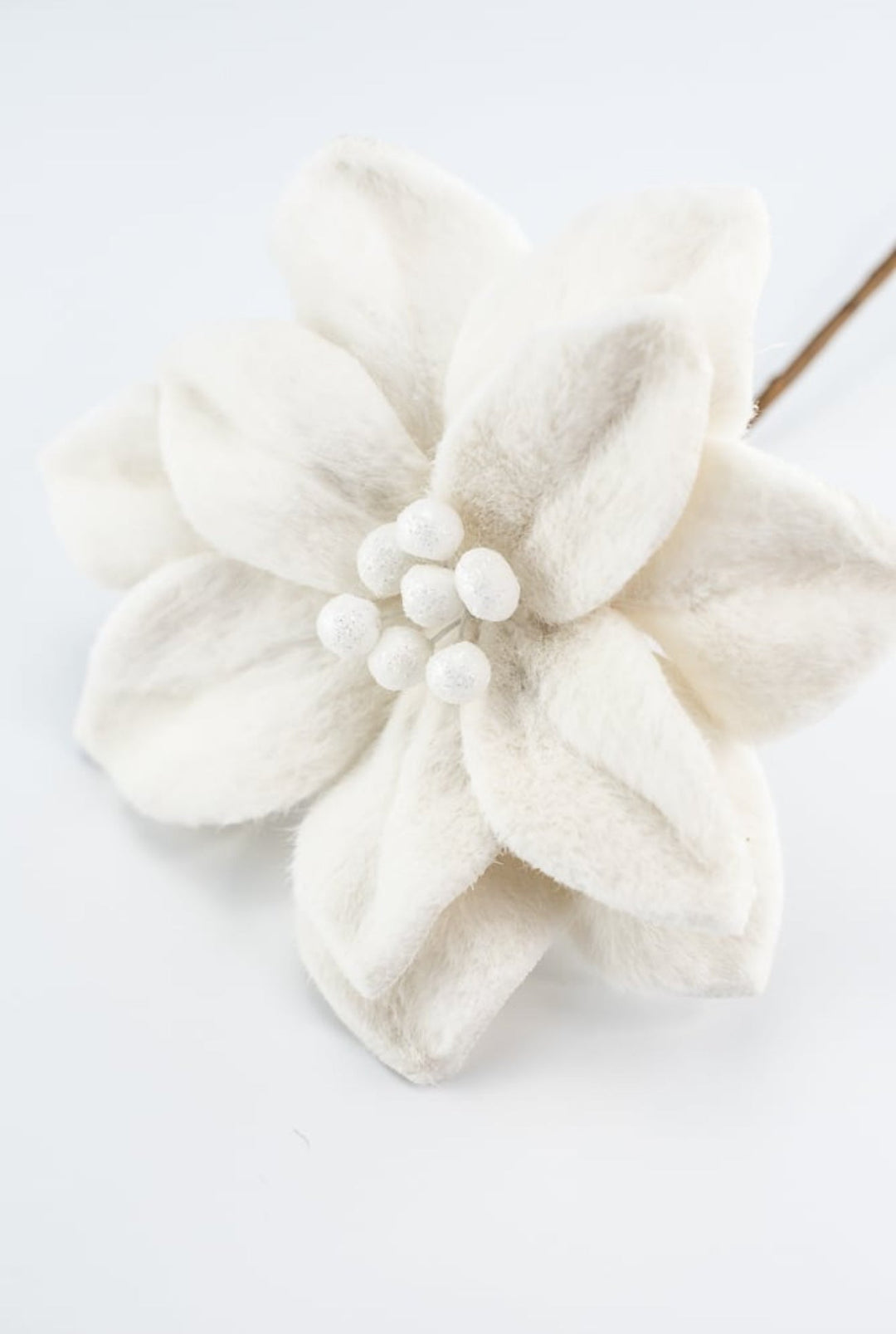 Raz, cream felt poinsettias stem - Greenery MarketF4406701