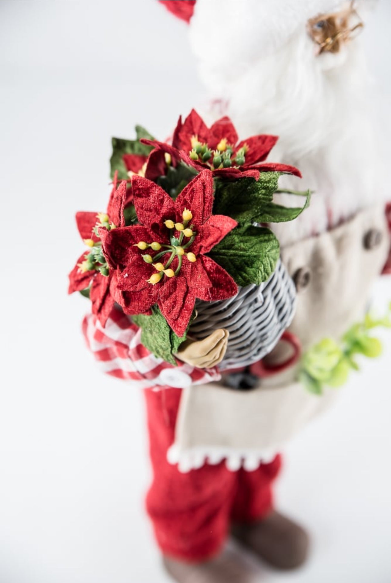 Raz Gingham gardening Santa Claus - Greenery Market