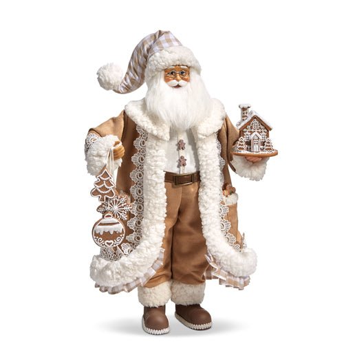 Raz Gingham Gingerbread Santa Claus - Greenery MarketHome decor4415585