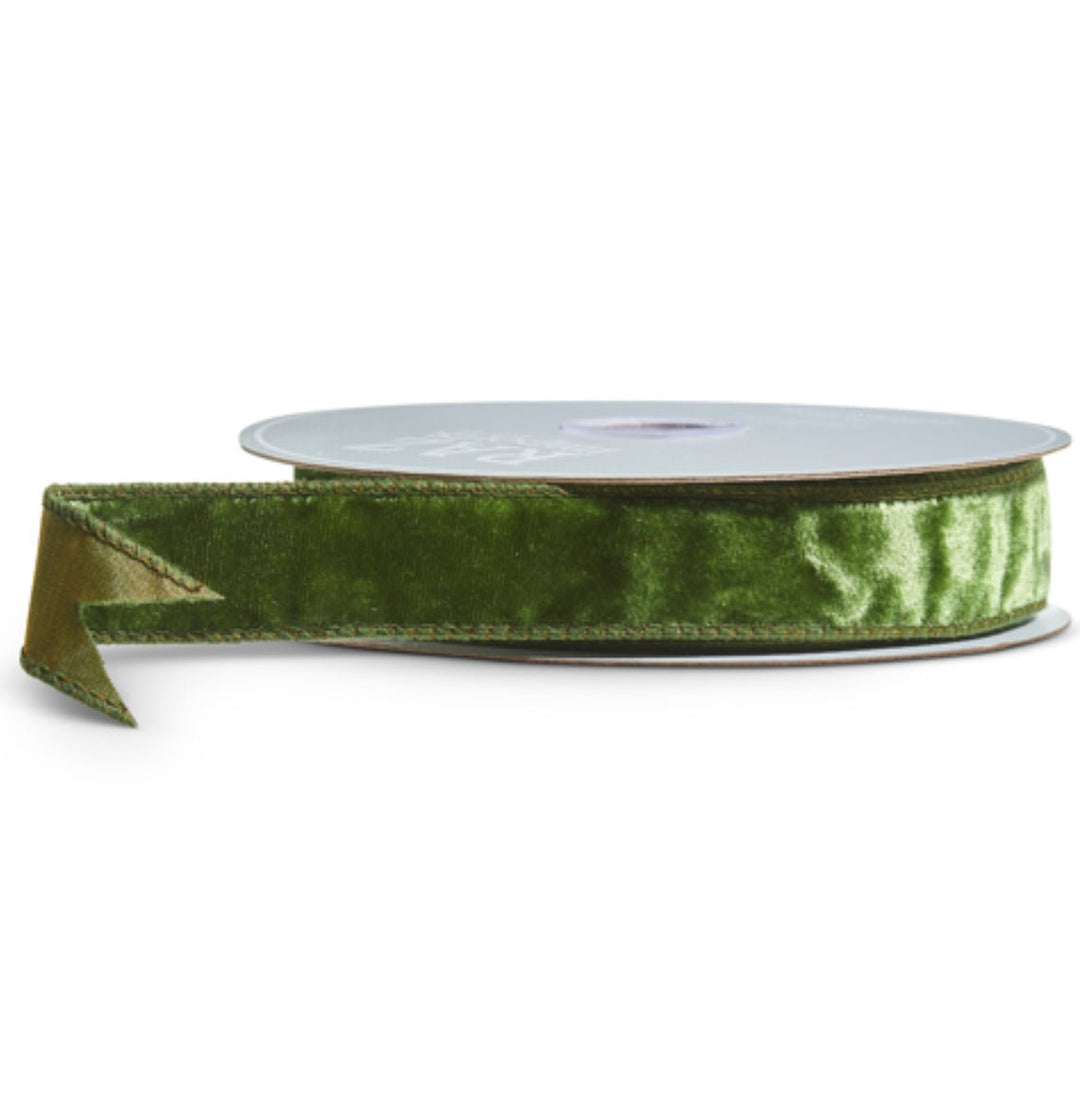 Raz green velvet wired ribbon 1.5” - Greenery MarketR4327745