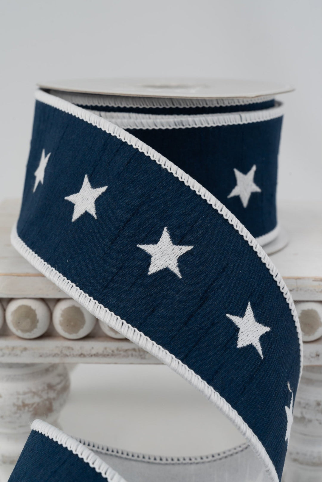 RAZ Imports Blue and White Star Wired Ribbon - 2.5" - Greenery MarketR4527713