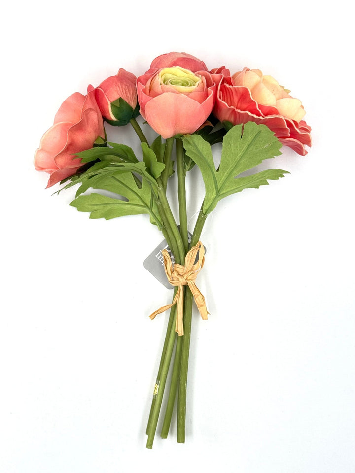 RAZ Imports Coral Real Touch Ranunculus Bundle - 11" - Greenery MarketF4602271