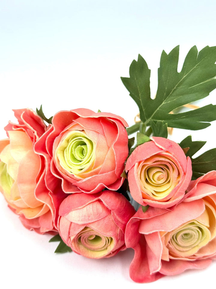 RAZ Imports Coral Real Touch Ranunculus Bundle - 11" - Greenery MarketF4602271
