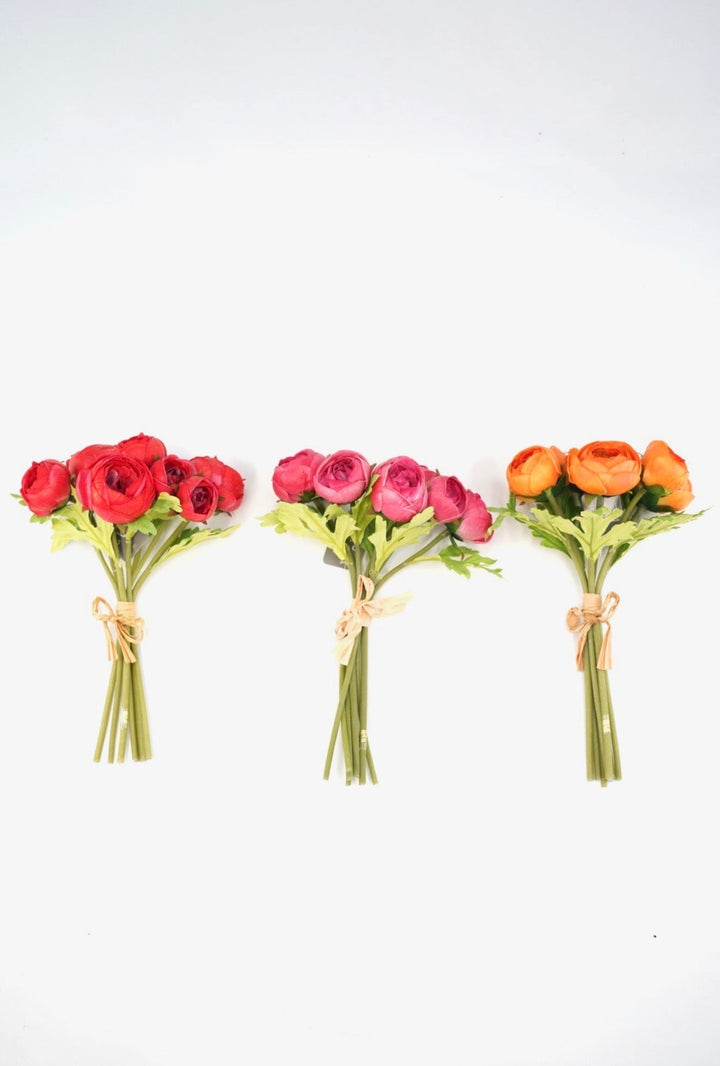 Raz Imports Soft Touch Ranunculus Bundle - 11" Choose Color - Greenery MarketF4402014 Dark Pink