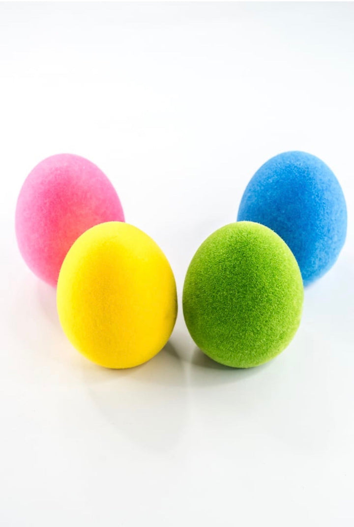 RAZ imports Sweet Weave Bright Flocked Egg - 5.5" - Choose Color - Greenery Market4516187Blue