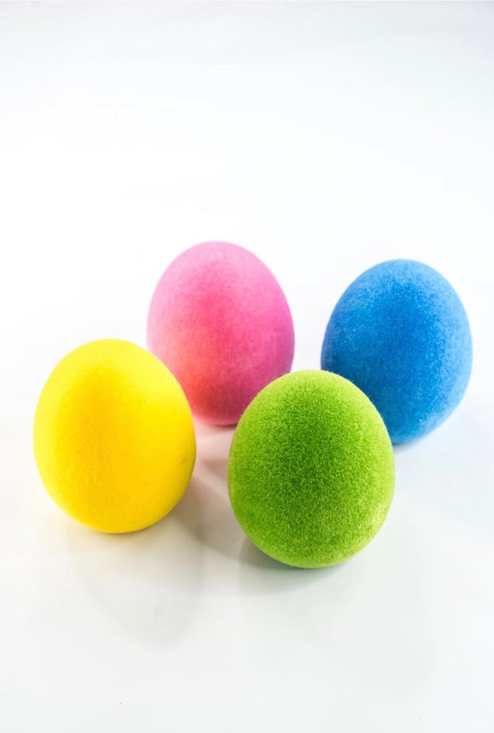 RAZ imports Sweet Weave Bright Flocked Egg - 5.5" - Choose Color - Greenery Market4516187YEL