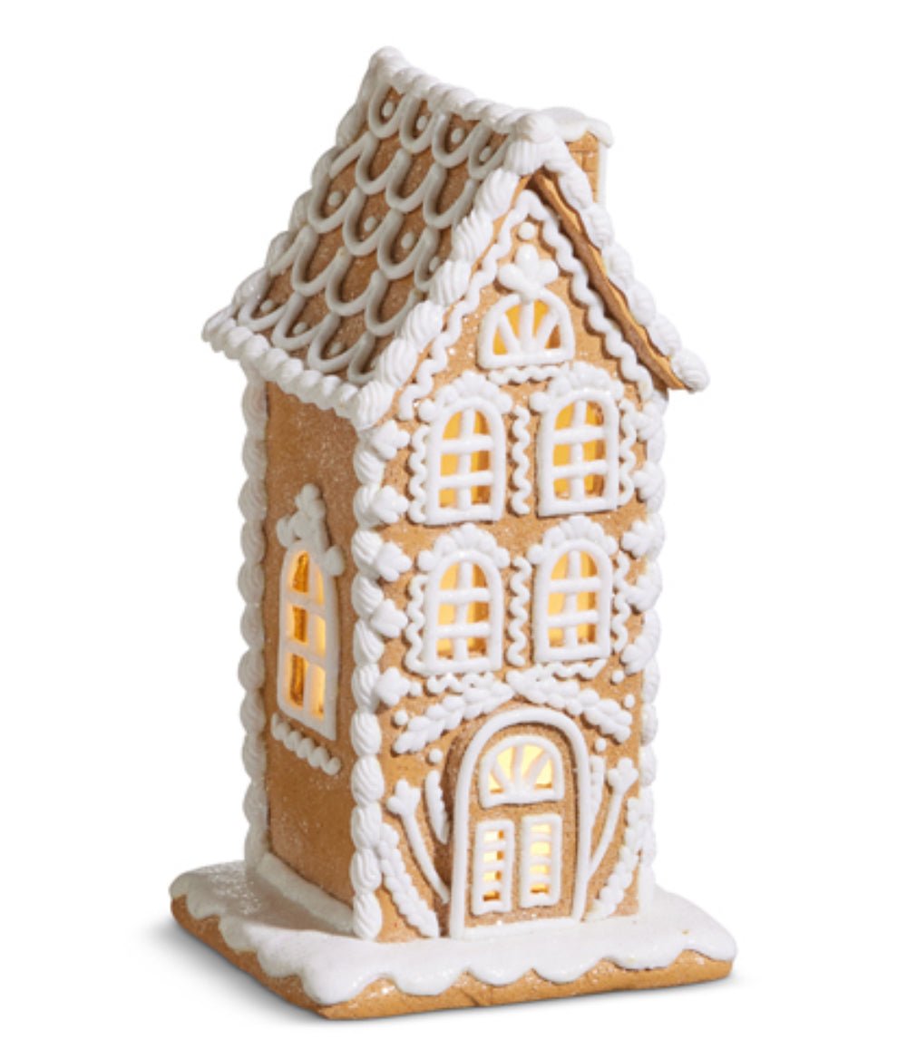 Raz lighted gingerbread house - 10” - Greenery Market4416417