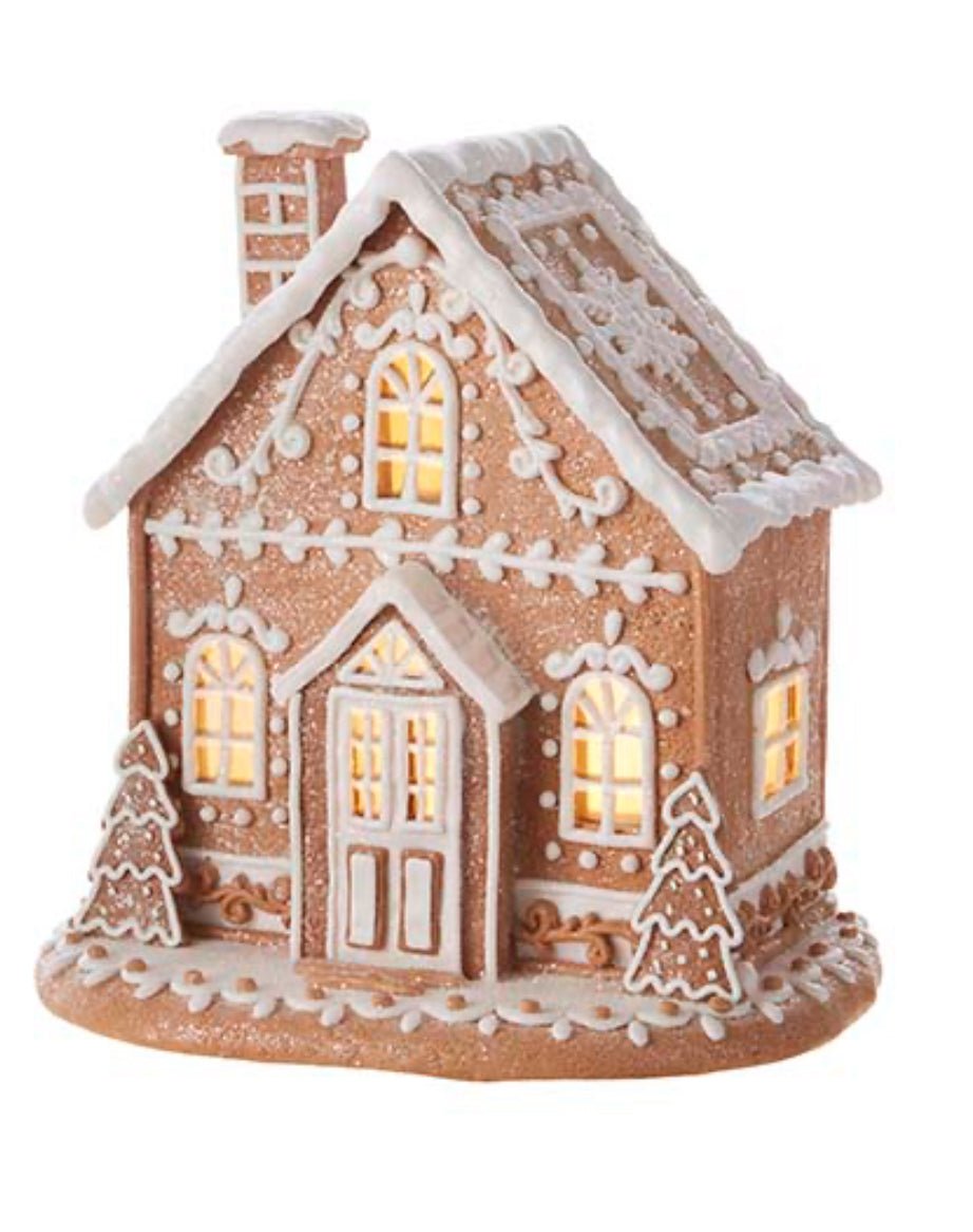 Raz lighted gingerbread house - 12” - Greenery Market4216157