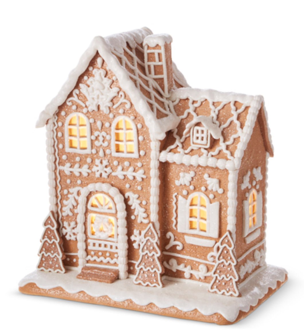 Raz lighted gingerbread house - 12.5” - Greenery Market4216156