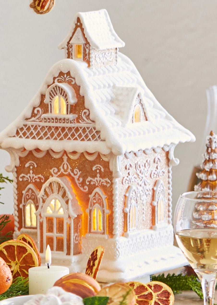 Raz lighted gingerbread house - 13” - Greenery Market4210249