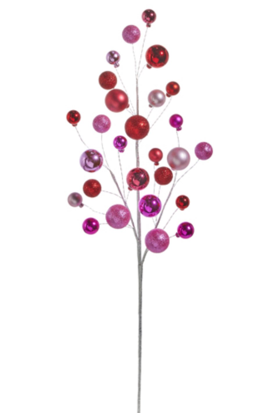 Raz red and pink ball spray - Greenery MarketOrnamentsF4402428