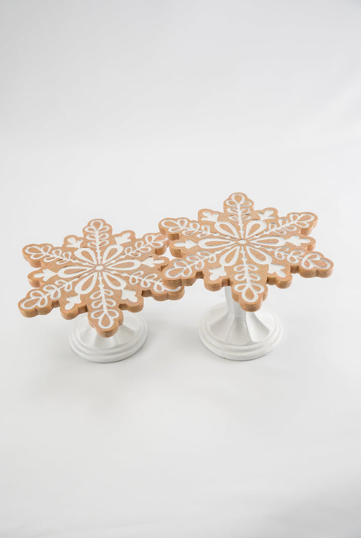 Raz Resin gingerbread cookie pedestal set of 2 - Greenery MarketHome decor4411319