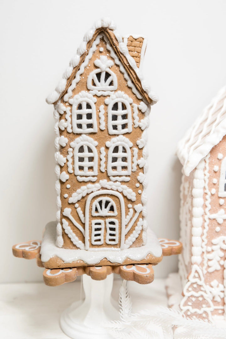 Raz Resin gingerbread cookie pedestal set of 2 - Greenery MarketHome decor4411319