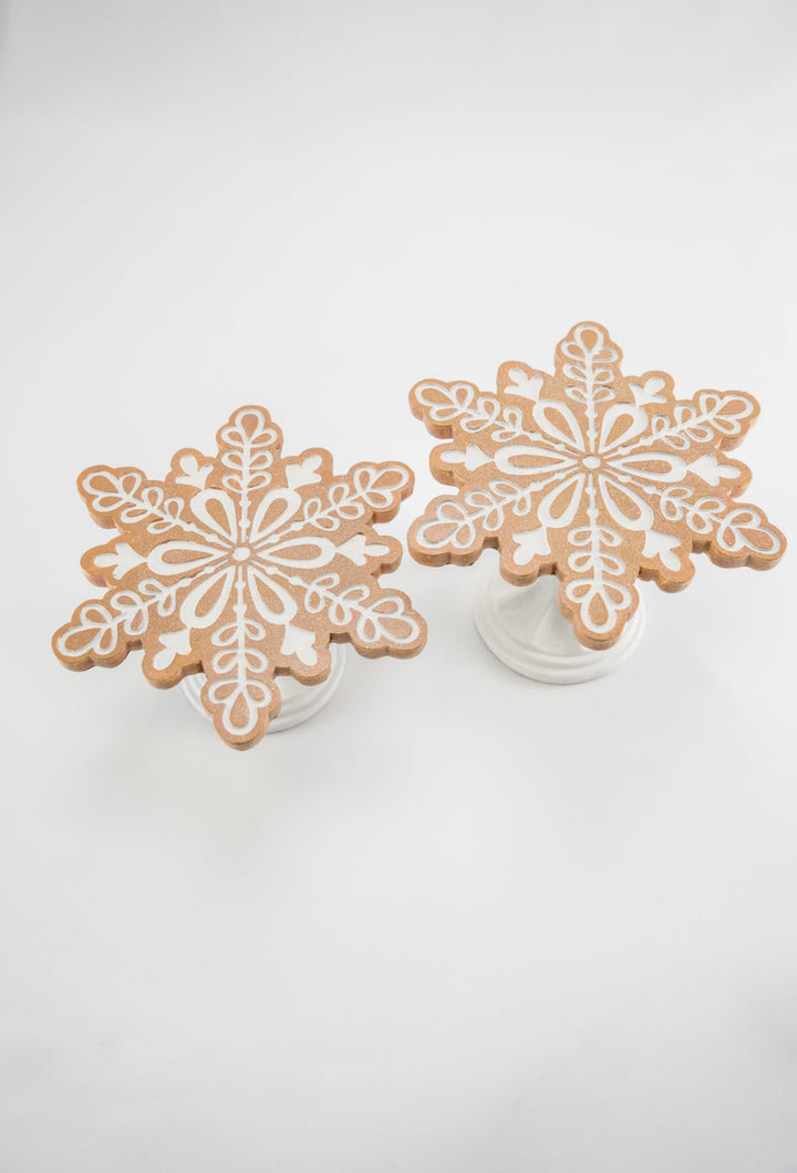 Raz Resin gingerbread cookie pedestal set of 2 - Greenery MarketHome decor4411319