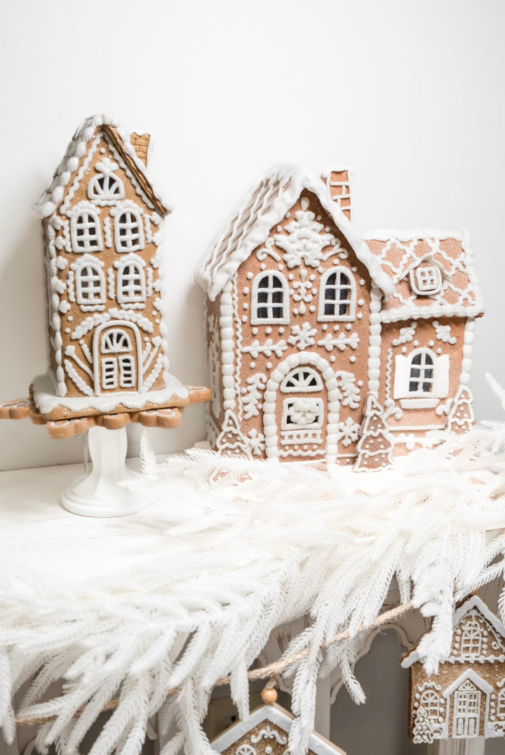 Raz Resin gingerbread cookie pedestal set of 2 - Greenery MarketHome decor4411319