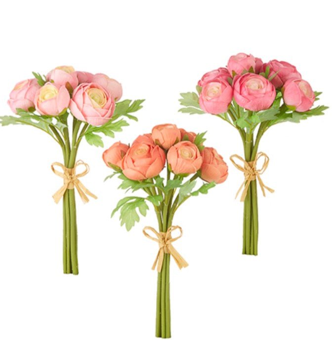 Real Touch Ranunculus Bundle - 11" Choose Color - Greenery MarketF4202004 Dark Pink