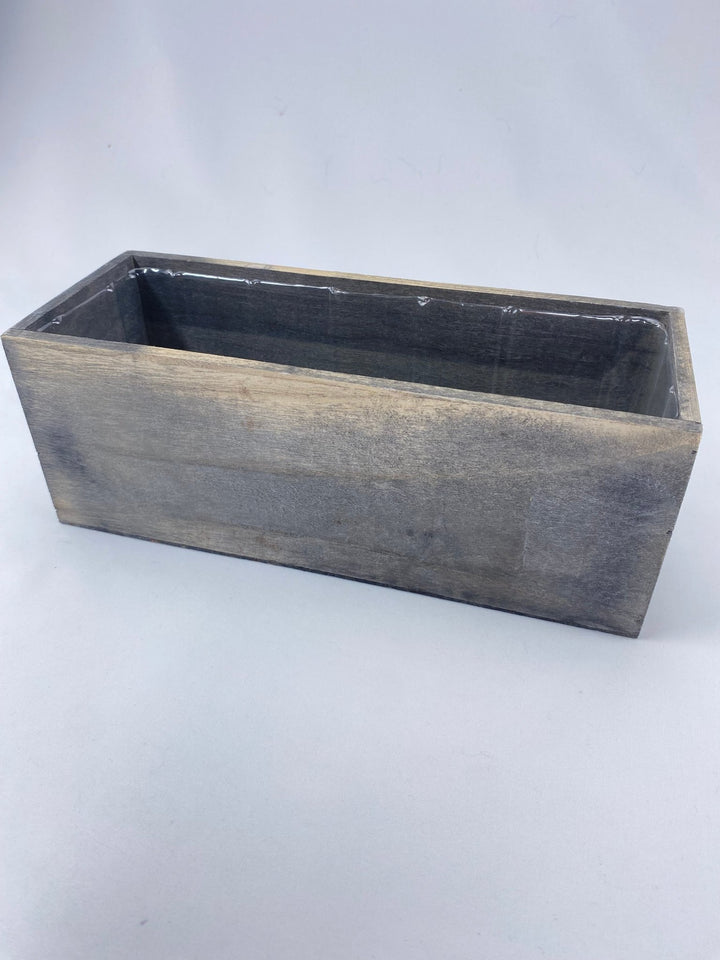 Rectangle wooden containers - gray stain - Greenery Marketwreath base & containers7912GY