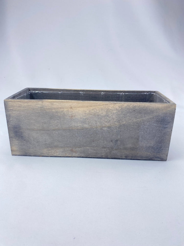 Grey Rectangle Container Frame Rectangle wooden containers - gray stain - Greenery Market